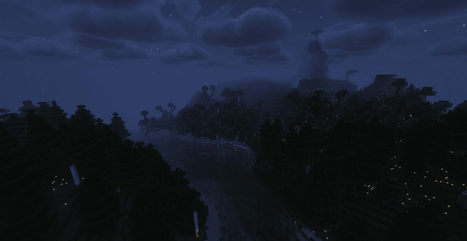 Shot of a river valley at night!