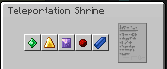 Teleportation Shrine GUI