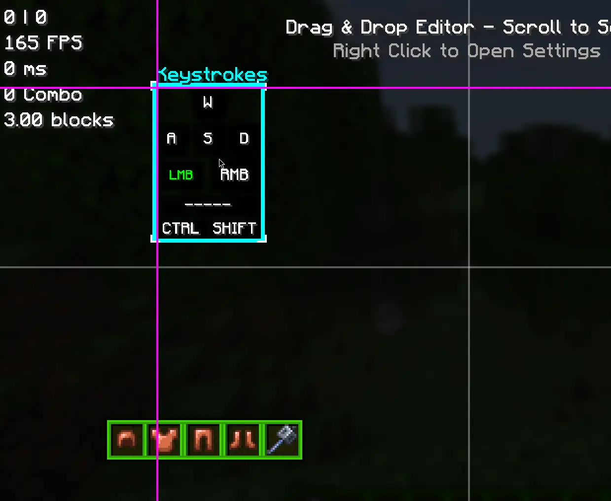 magnet snapping is now included in the hud editor screen