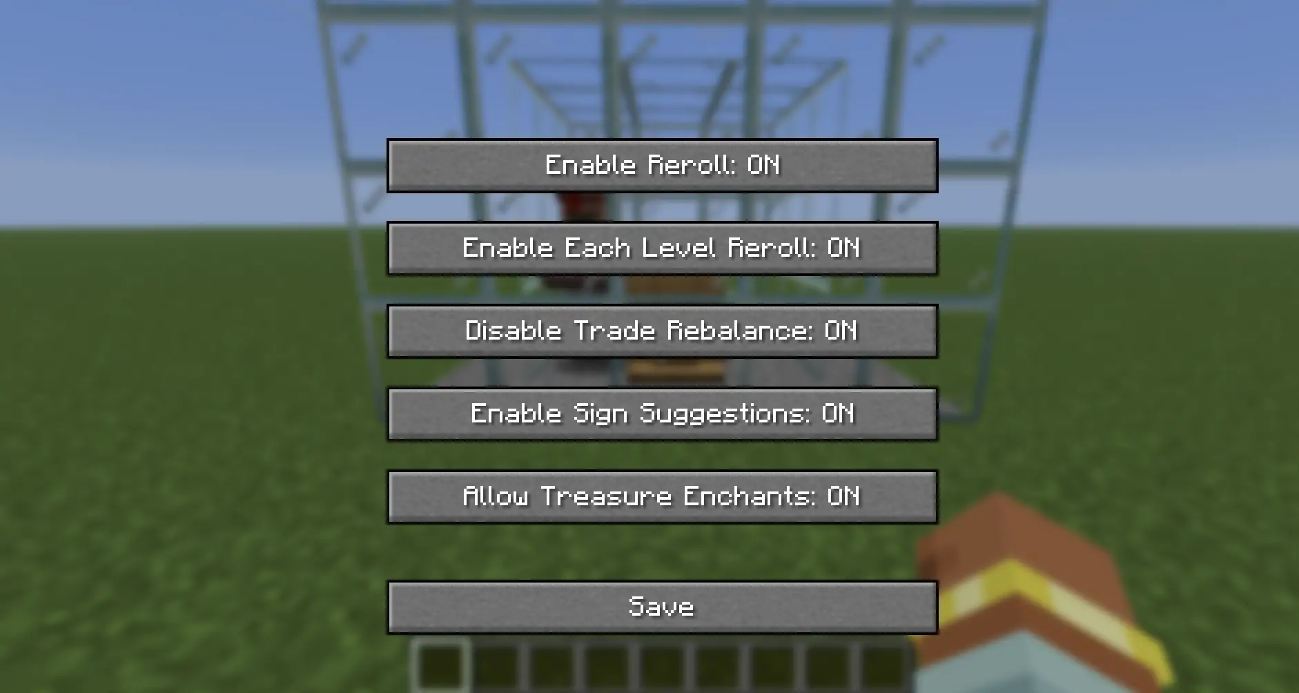 Config to allow treasure enchant books