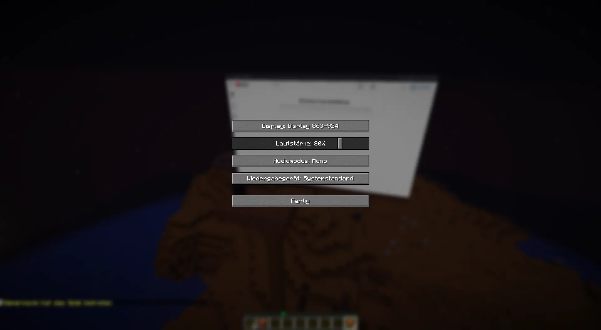 Audio settings