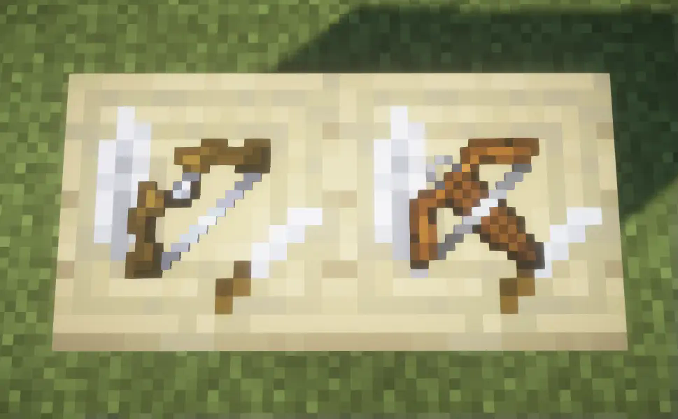 crossbow and bow