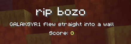 Player flew straight to a wall (experienced kinetic energy)