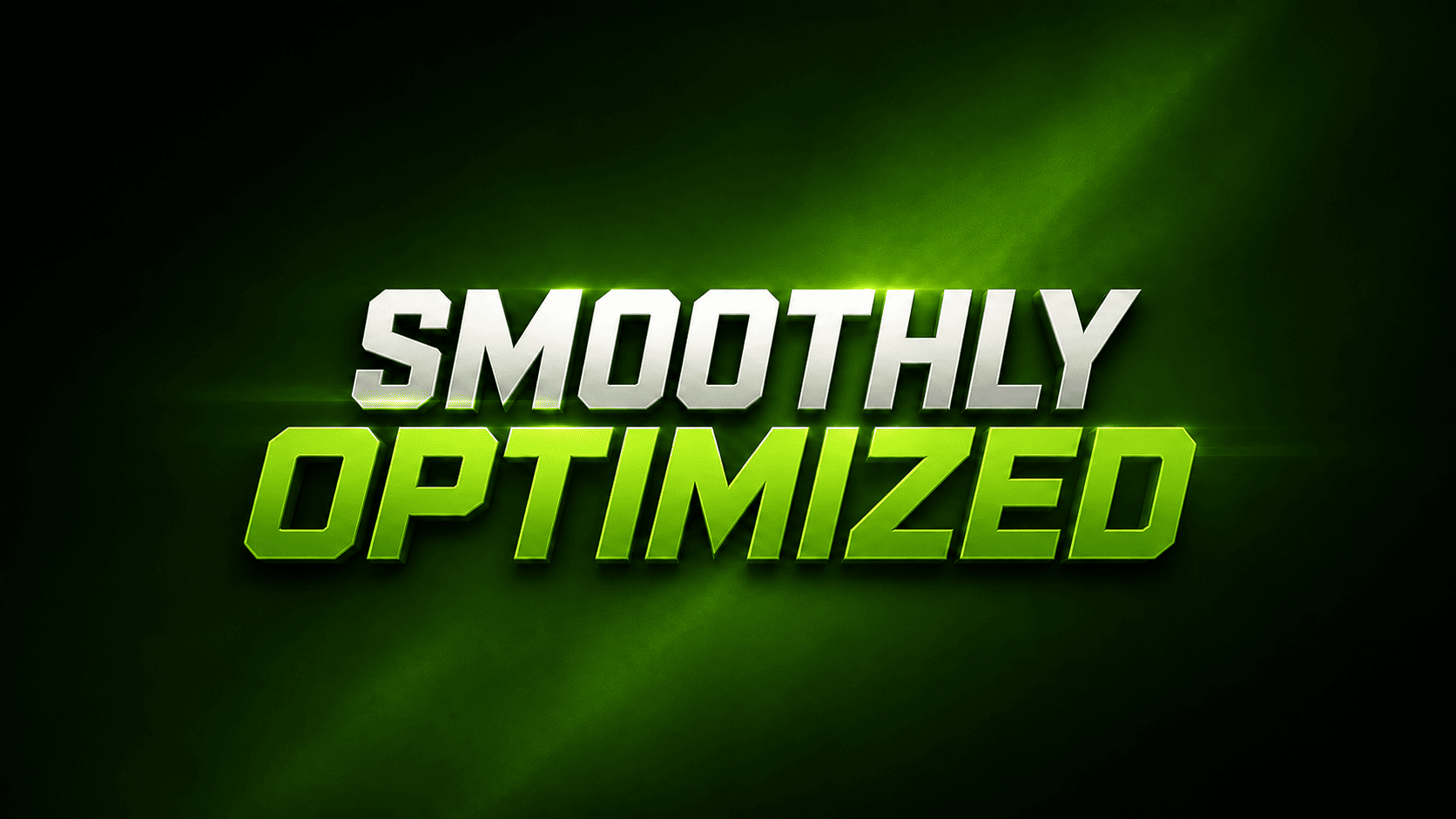 The Word "Smoothly Optimized" written in a stylish way on a black Background with Light Green and White as the Primary Colours.