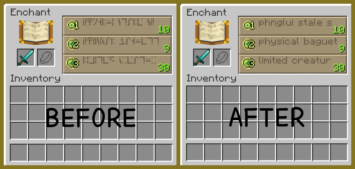 Enchanting Table Language Translator Minecraft Resource Pack