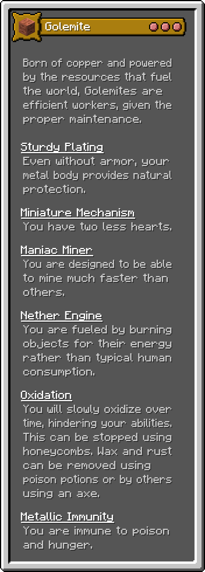 Golemite Power List