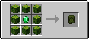 8 Mystical Logs surrounding an emerald to create a mystical upgrade template