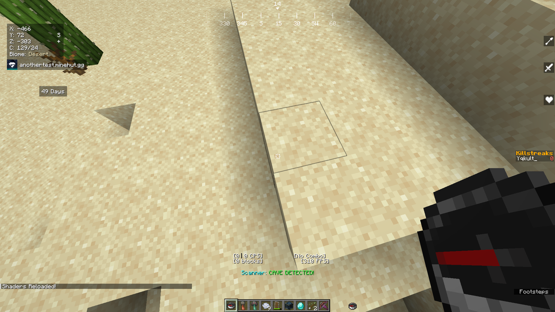 what appears when it detects a cave