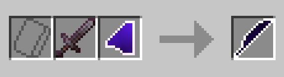 Black Knife Recipe: a Netherite Sword upgraded with a Pure Crystal in a Smithing Table.
