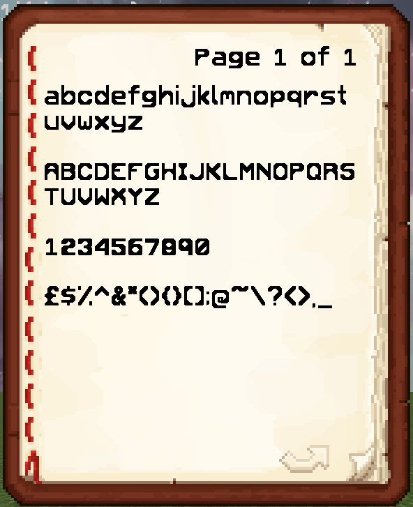 font shown in a book and quill