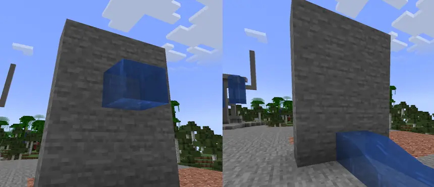 Water during and after falling