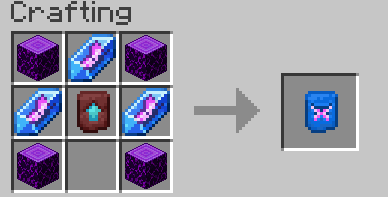 Crafting table recipe for the Dormant Helx Smithing Tablet. Jakarune logs in the corners, netherite smithing tablet in the middle, chrysalis relyx in the left, top and right slot. bottom one is empty