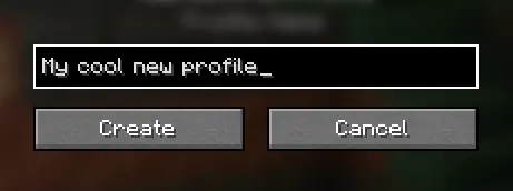 The profile creation screen,