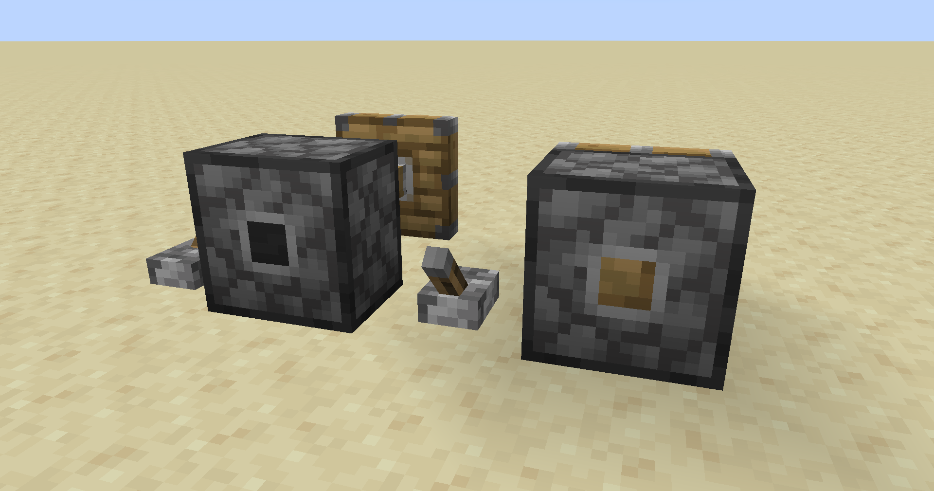 the backs of an extended piston and a retracted piston