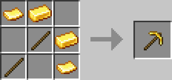 Gold pickaxe recipe
