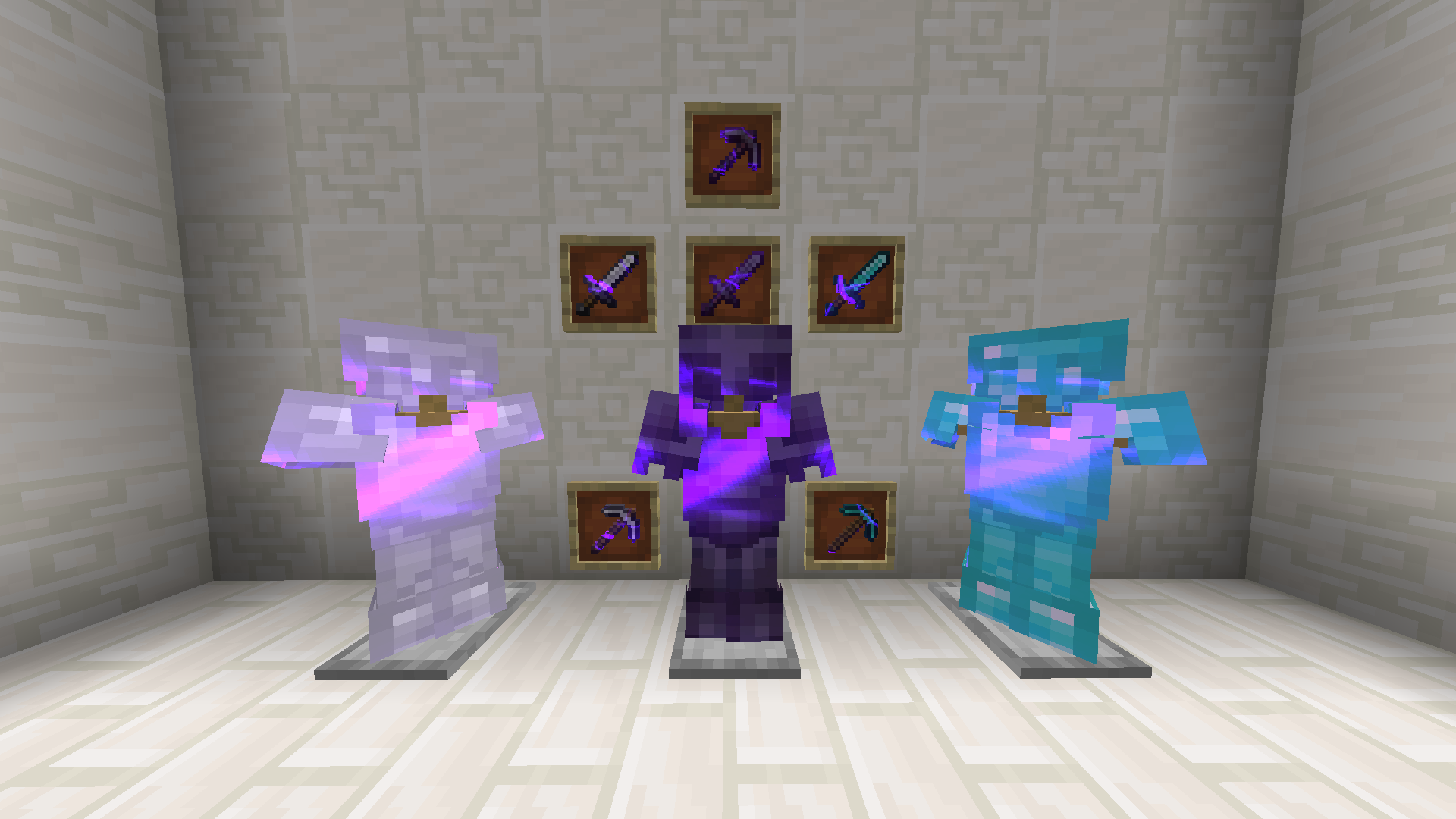 Changes the enchantment glint to electic purple.