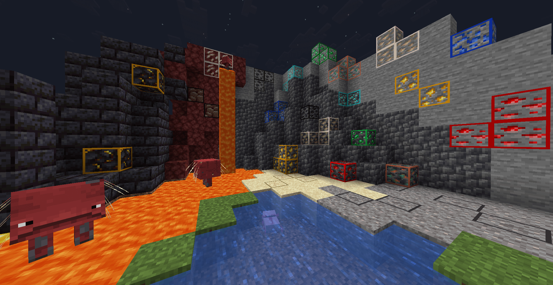 All affected blocks on a wall