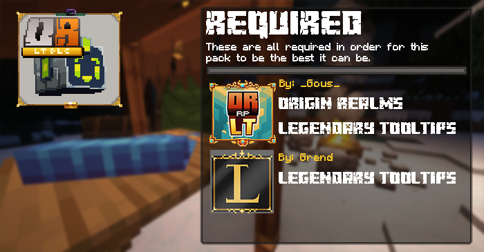 Requirements for the Resource Pack