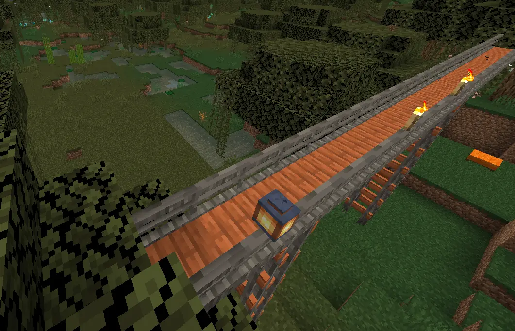 A bridge and its support in a swamp