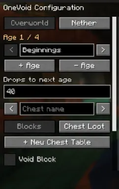 The New Ages system isn't fully balanced yet, but it's there. You can add or remove ages; each age has its own loot tables and chest drop rates