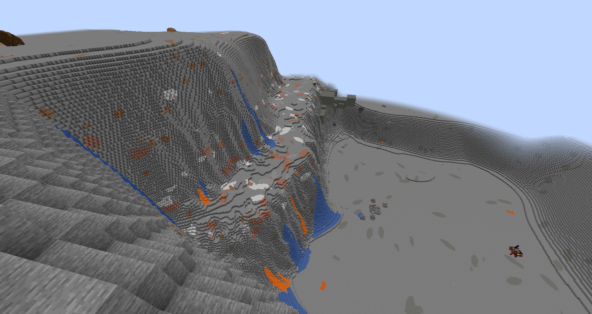 View of part of the southern chasm (right) and Zaun's promenade level (left) from the sout-western part of the isthmus. at x=12750 z=7690