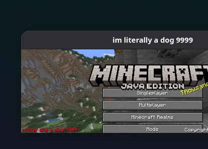 Minecraft client with visible Rebrand features.