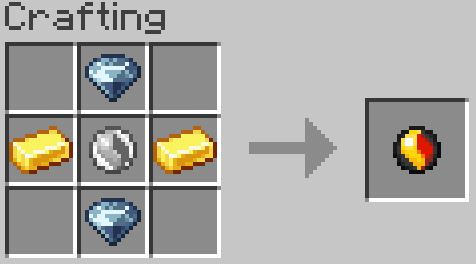 top: dark gem, middle: mega stone, sides: gold ingot, bottom: dark gem