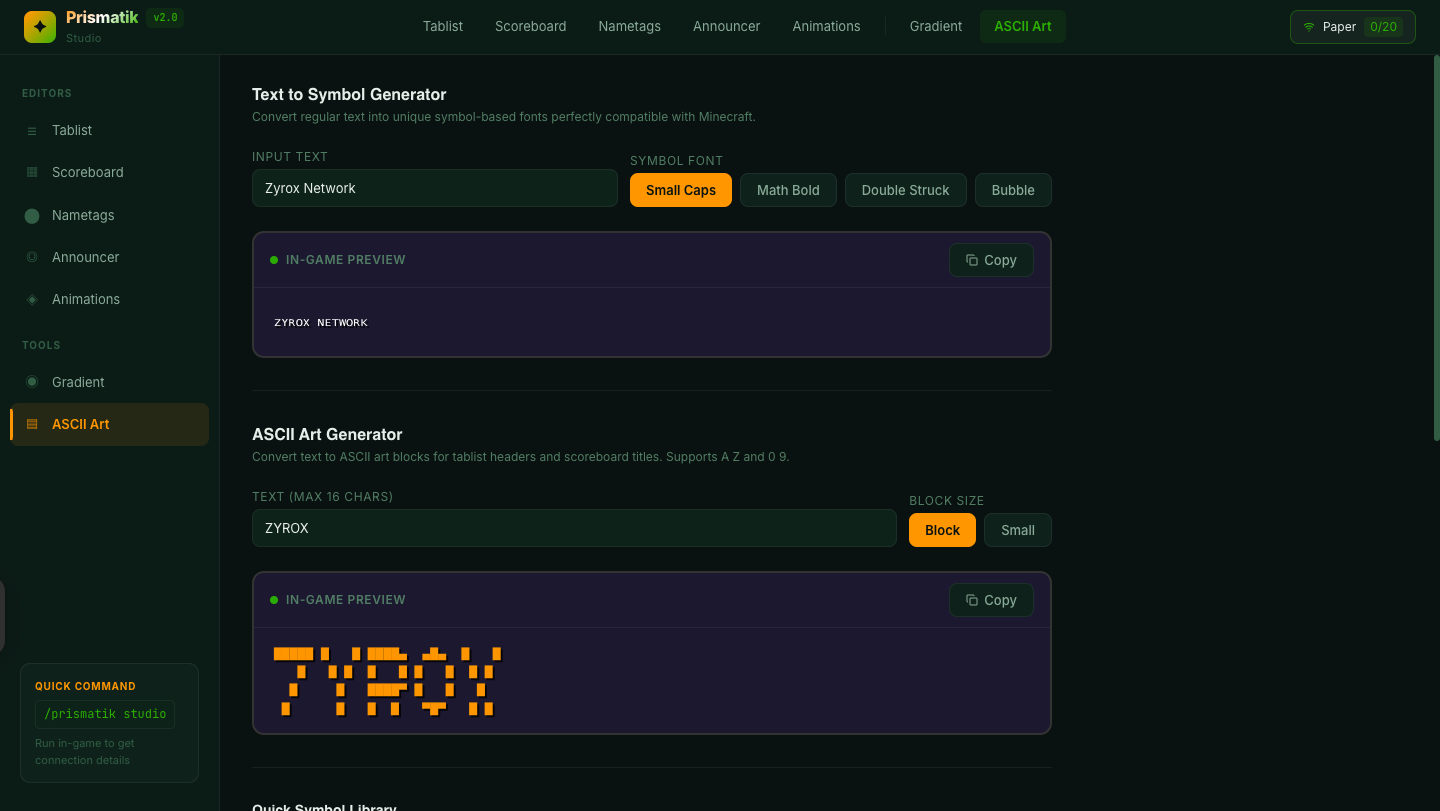ASCII | Text to Symbol Generator | Quick Symbol Gallery