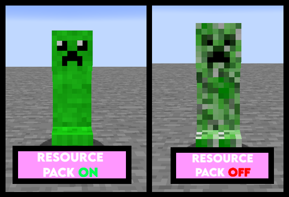 resource pack on and off