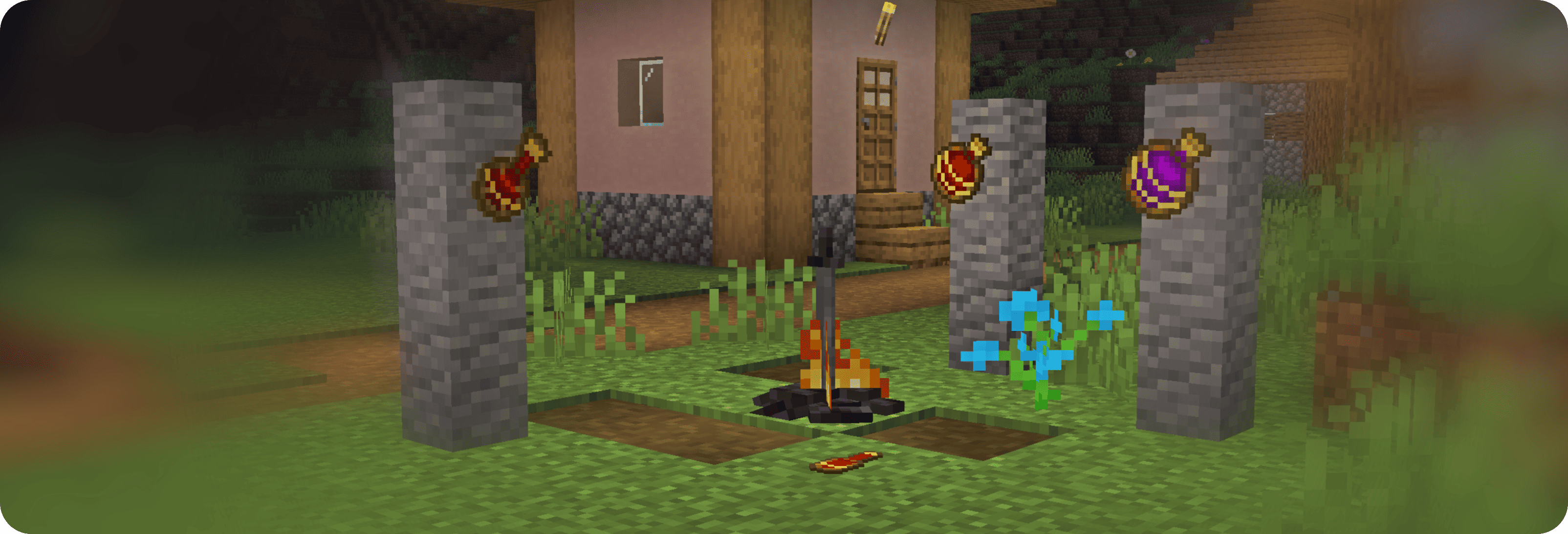 A screenshot from the game showing the Healing Flasks in use