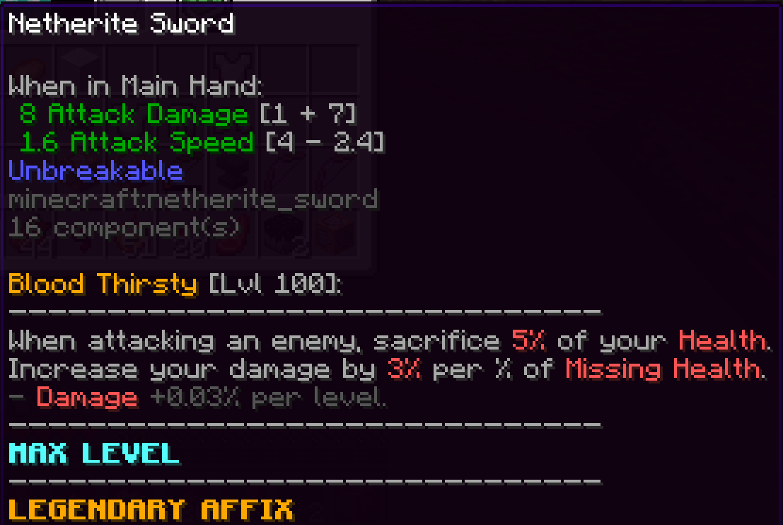 Legendary Blood Thirsty Affix
