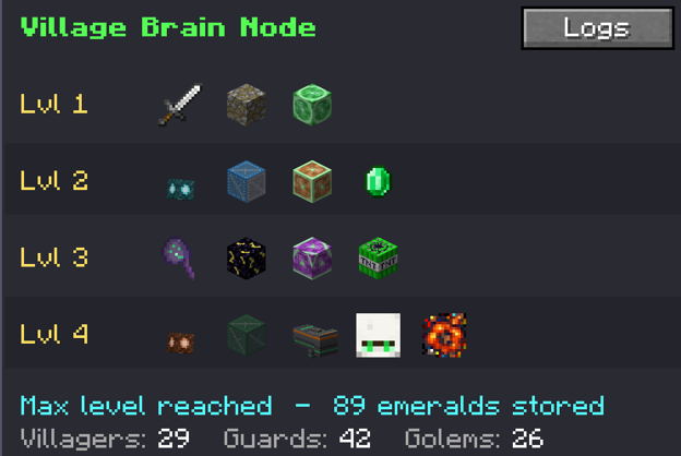 The Village Brain node UI