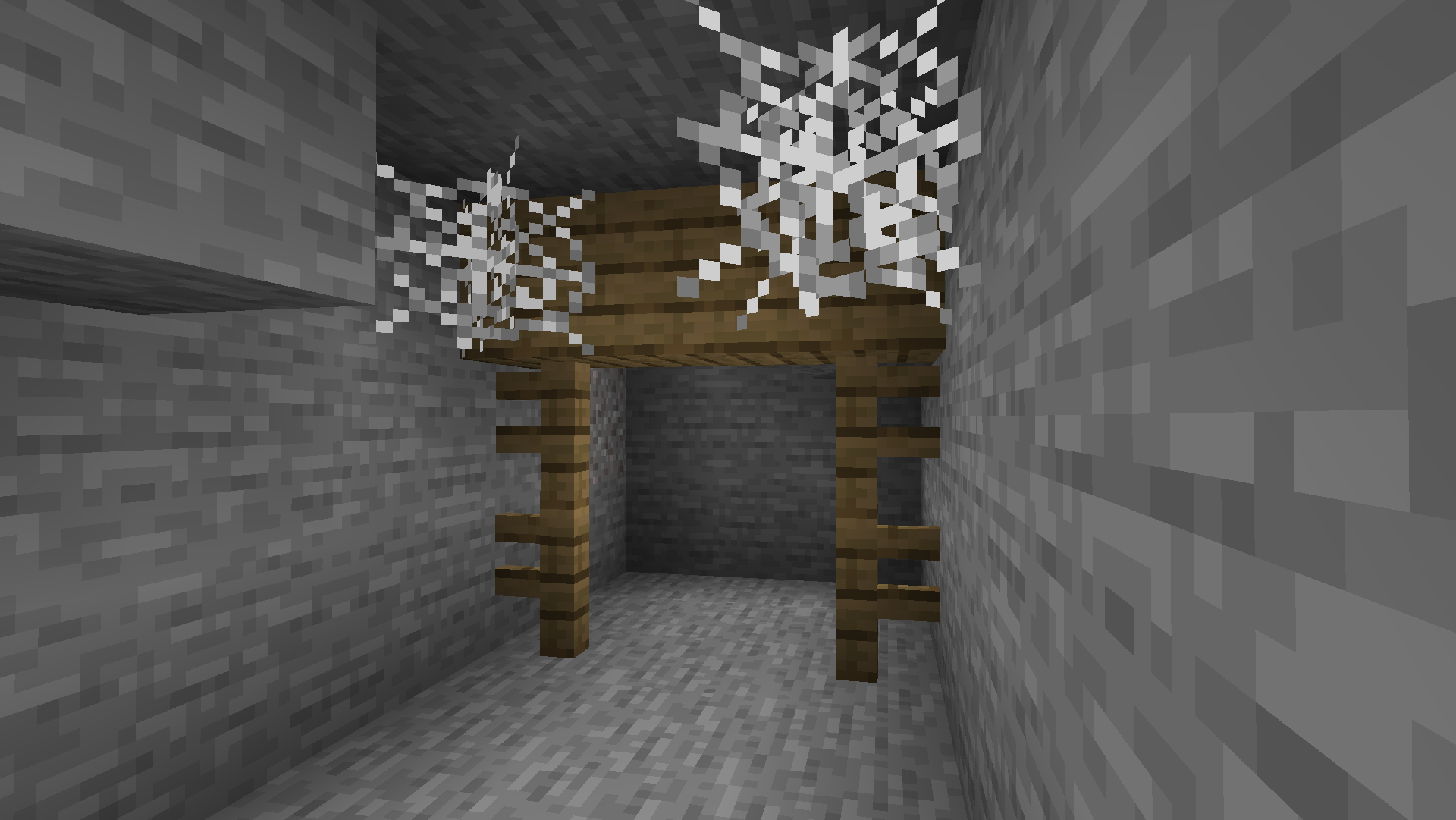 Cobwebs in an abandoned mineshaft.