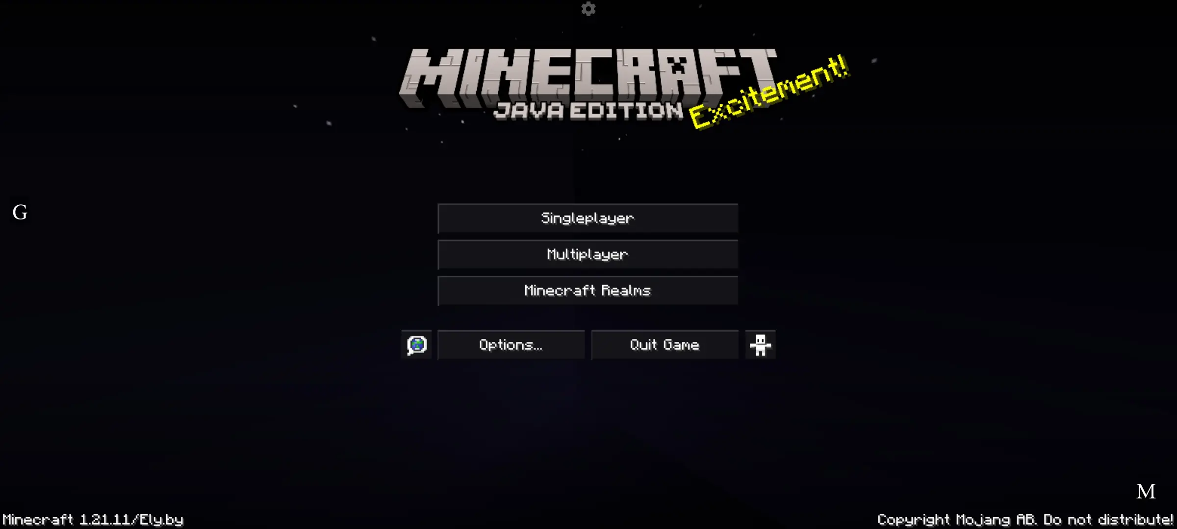 The Main Menu is Dark with a night sky background.