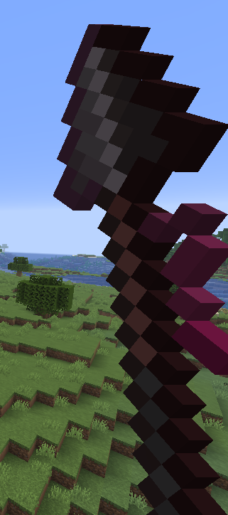 Netherite spear in hand