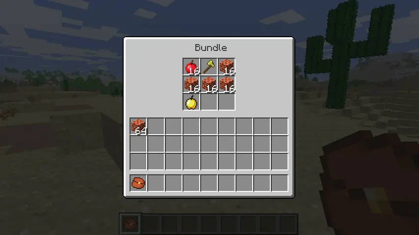 showcase of a player putting items into a classic combined bundle UI
