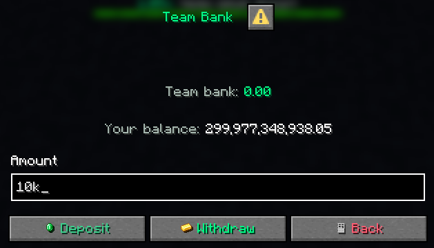 Deposit/withdraw easily with a dialog