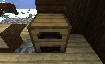 A wooden furnace