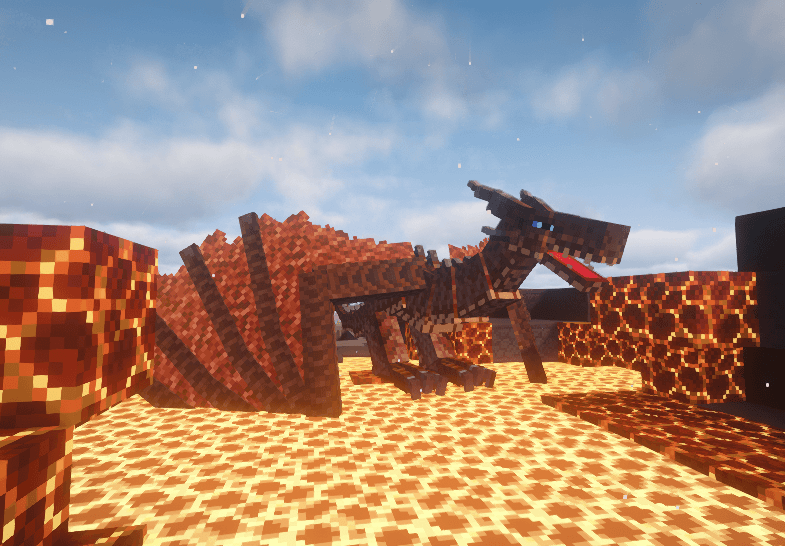 One of the dragon retextures. The red dragon inside a volcanic crater with a clear view of the sky and the lava below it