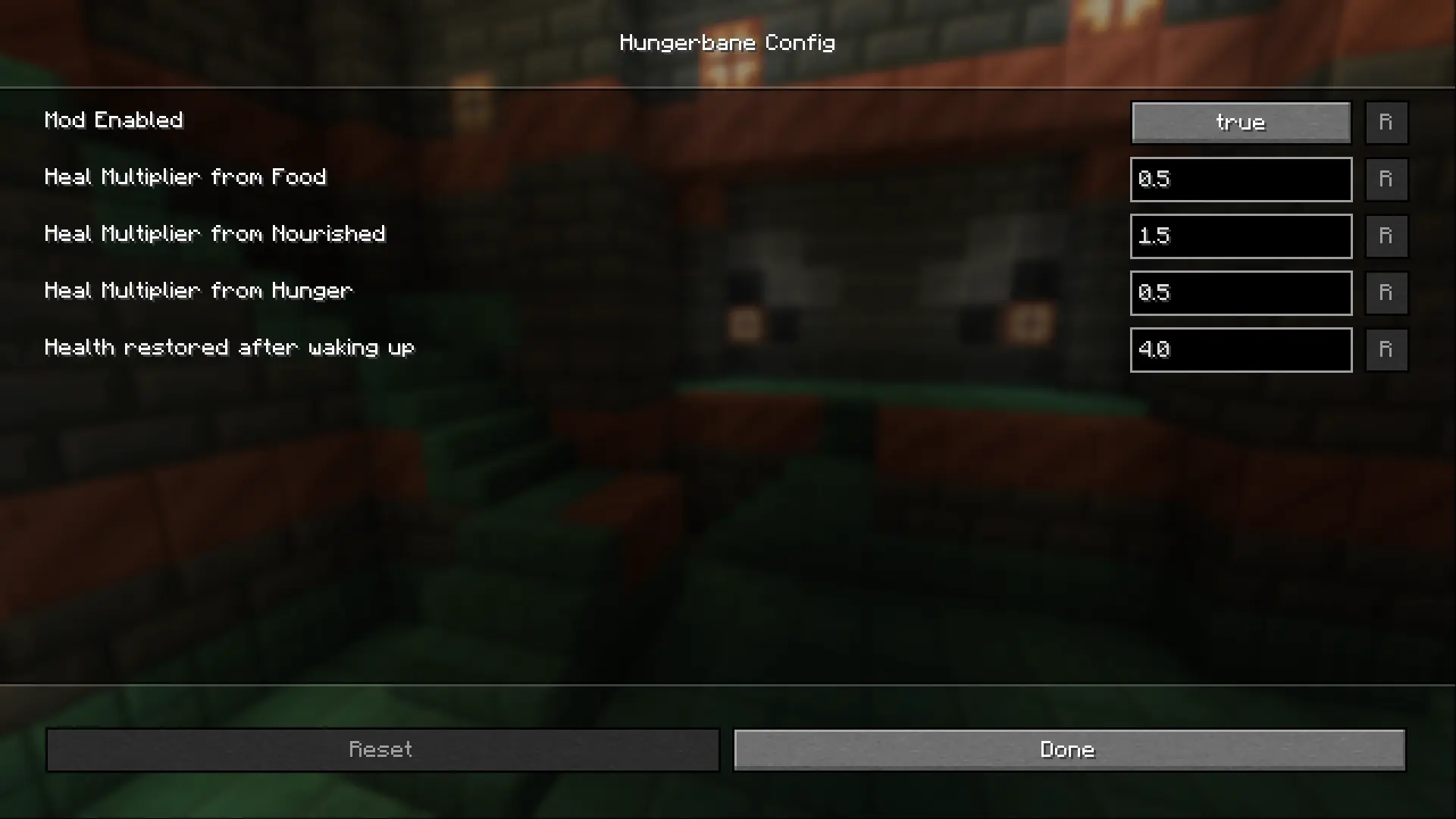 Configuration screen