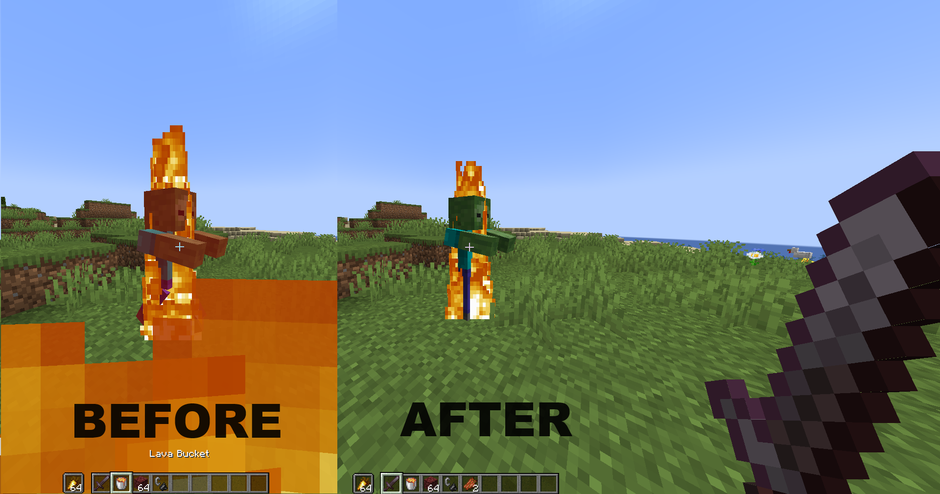 Before and after resource pack