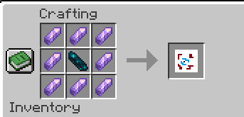 Chrono Shard crafting recipe: Amethyst Shards fill every slot except the center, with one Echo Shard in the center. Crafts 8 Chrono Shards.