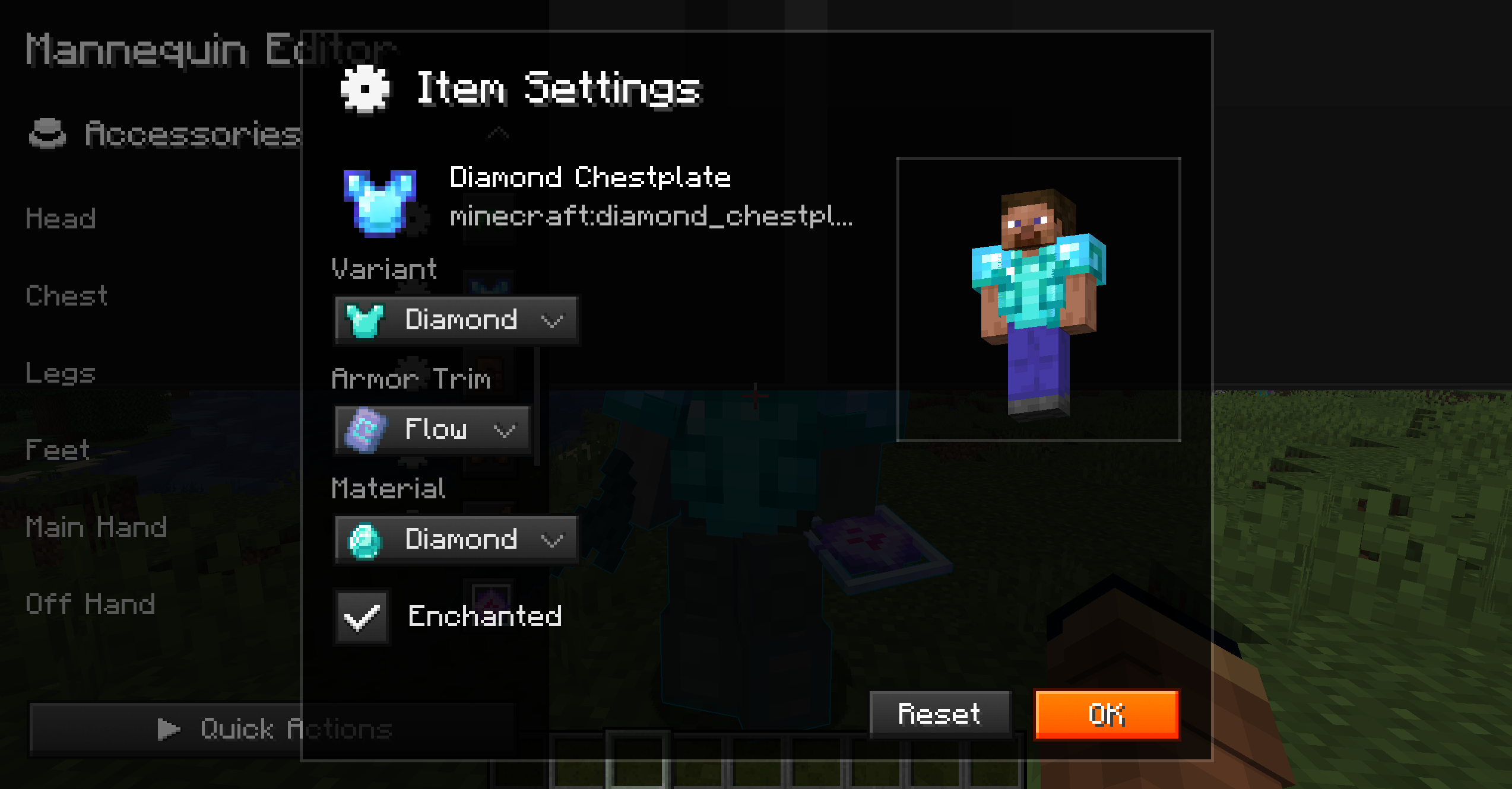 Changing armour types and trims and stuff