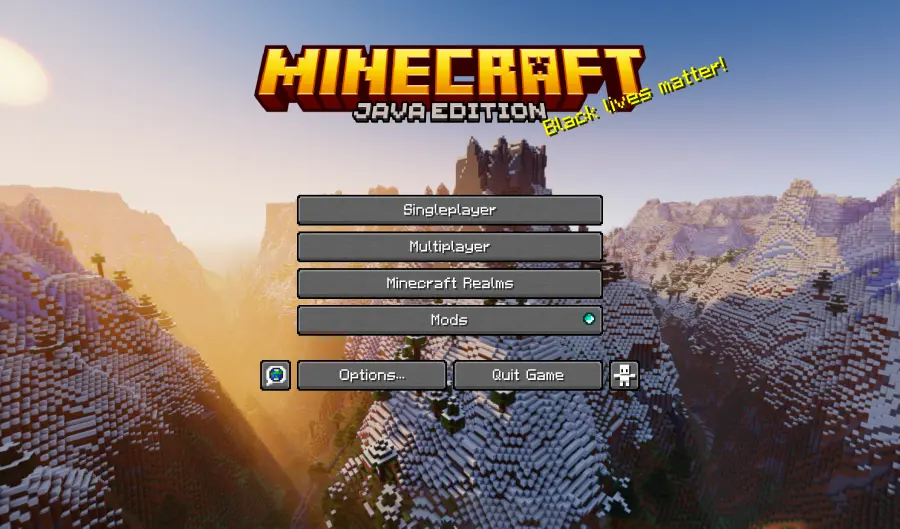 Cool looking start screen with panorama