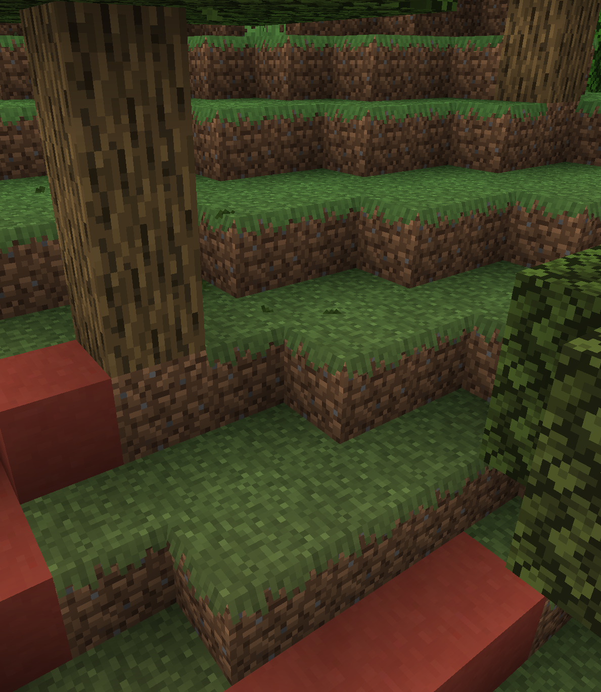 3D grass blades that match bright green forest grass colors