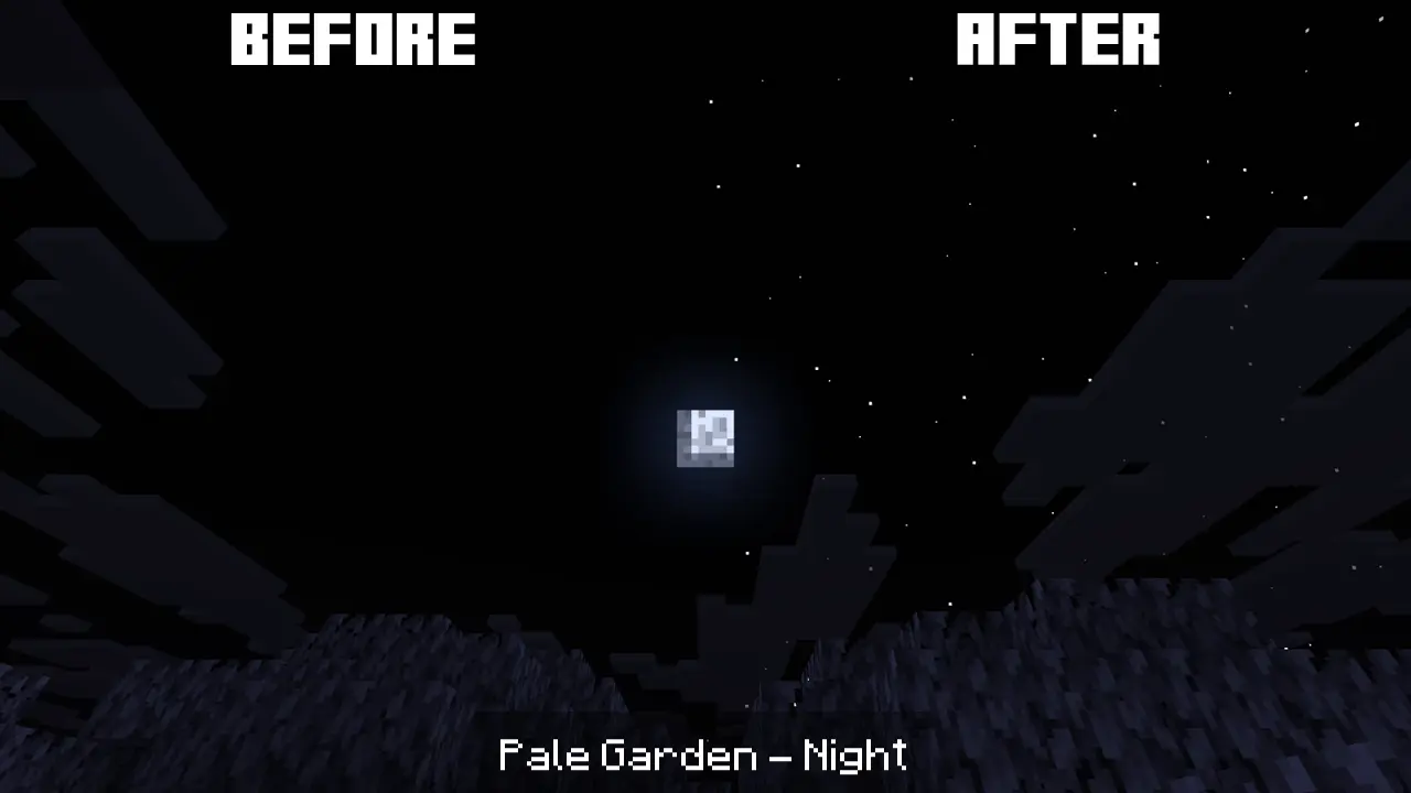 Before and After of the Night Sky in the Pale Garden