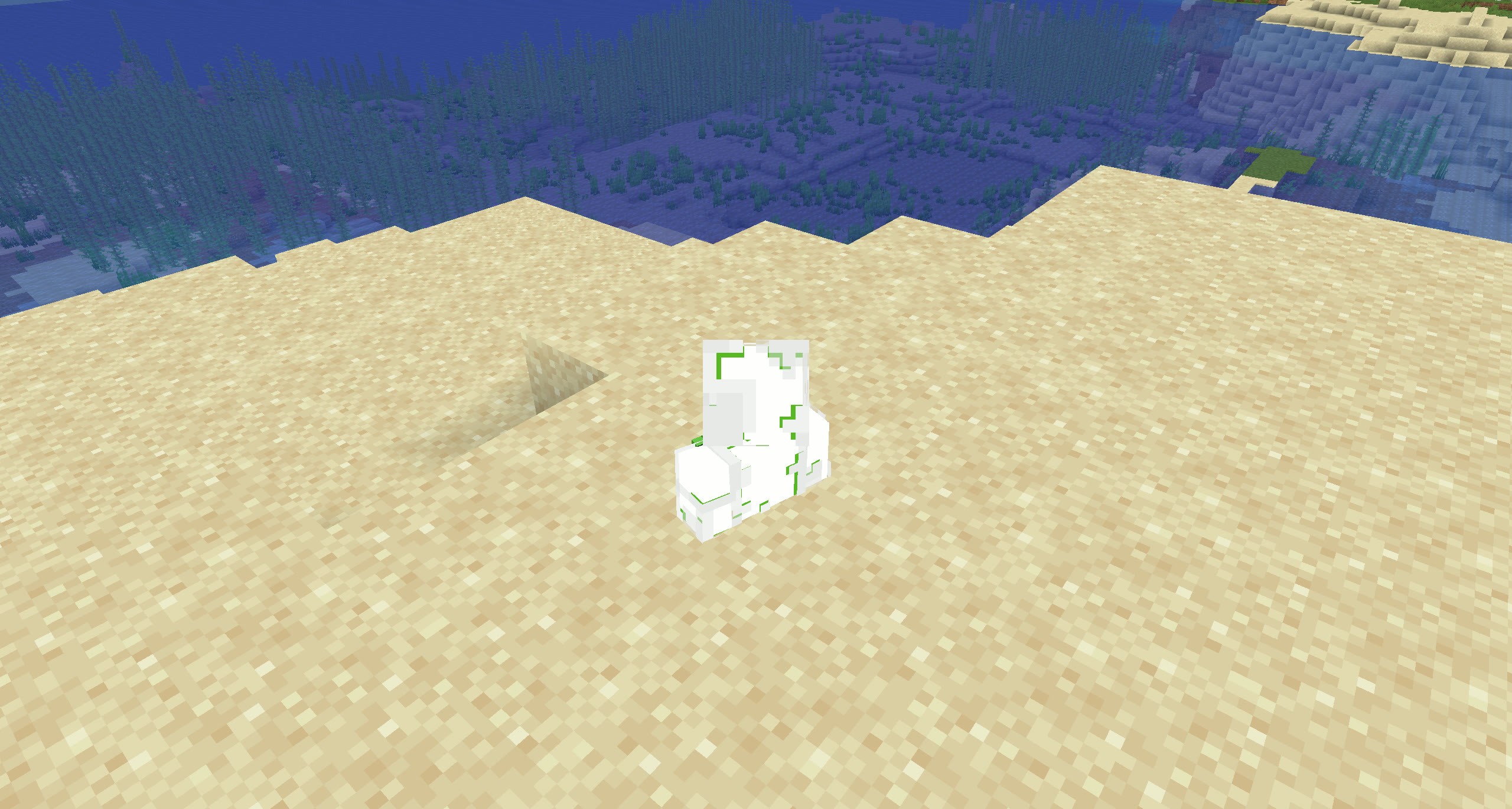 Player standing inside the sand block