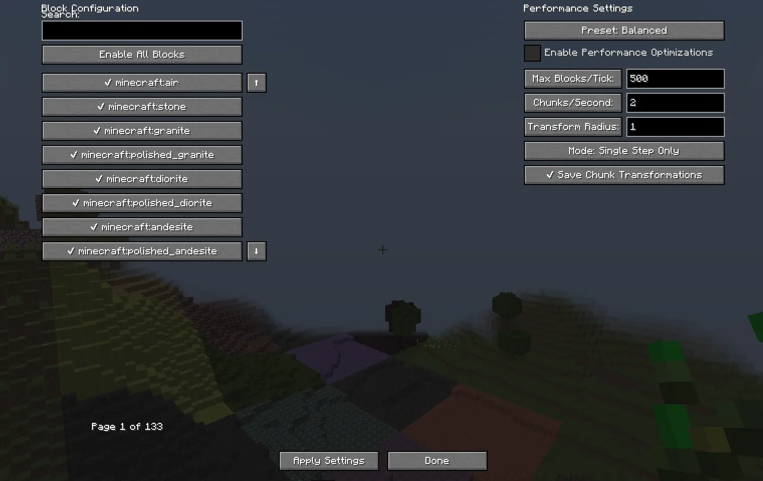 Config Screen