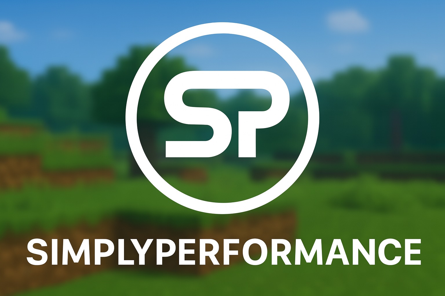 Minecraft Backround Simply Performance Logo and Text