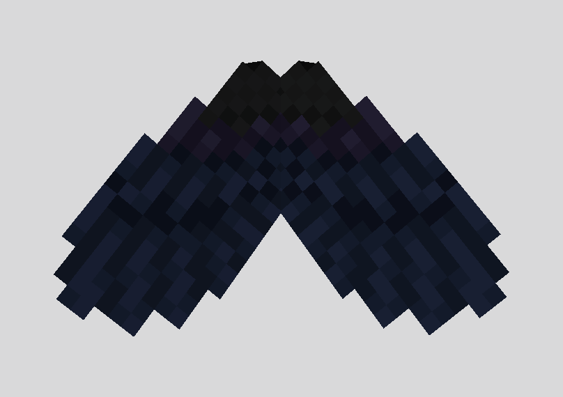 Elytra spread from behind, crouched.